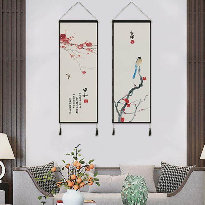 A5L新中式古风长版客厅挂画挂毯装饰画家居布艺挂画民宿墙壁挂布,家居饰品,现代装饰画,淘宝优惠券,粉丝福利购,淘宝优惠卷