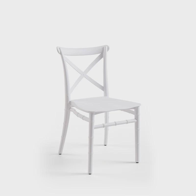 pp叉背椅简约时尚家用儿童竹节椅咖啡厅彩色凳子餐椅创意塑料加厚