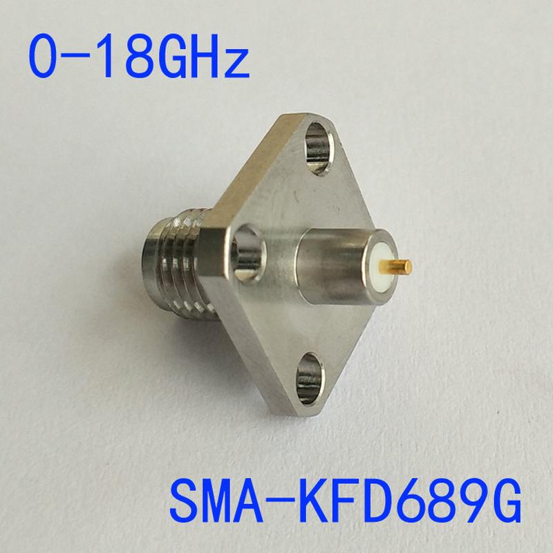 SMA-KFD689G射频连接器18G高频不锈钢面板固定母座SMA射频接头