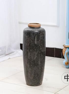 景德镇插花客厅落地做旧粗陶大花瓶摆件瓶子家居陶瓷陶罐装饰摆件