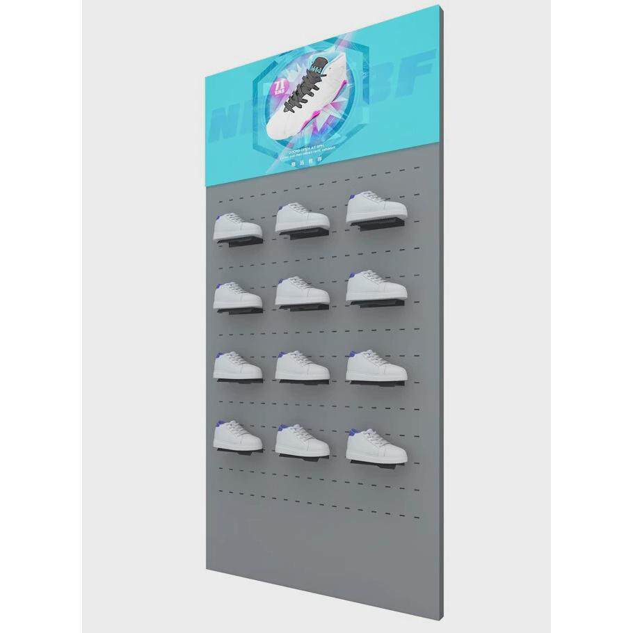 鞋店鞋架展示架男服装店展示架落地式上墙背板货架墙壁挂衣架带灯