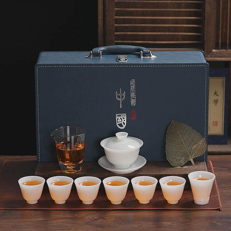 宜鉴冰种羊脂玉办公璞玉德化白瓷功夫茶具茶具套装家用轻奢伴手礼,餐饮具,功夫茶具,淘宝优惠券,粉丝福利购,淘宝优惠卷