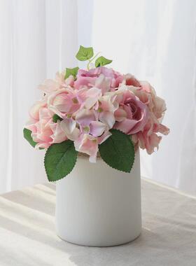 日式文艺简约麻绳白色客厅摆件家居水培创意装饰干花艺陶瓷白花瓶