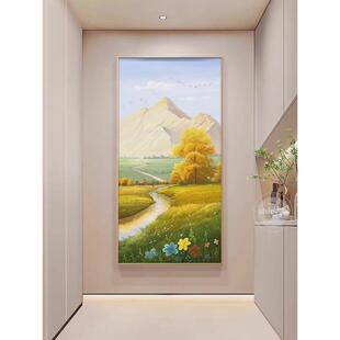 8n入户过道门墙挂画玄关装饰画现代简约山水画大气玄幻走廊正对壁