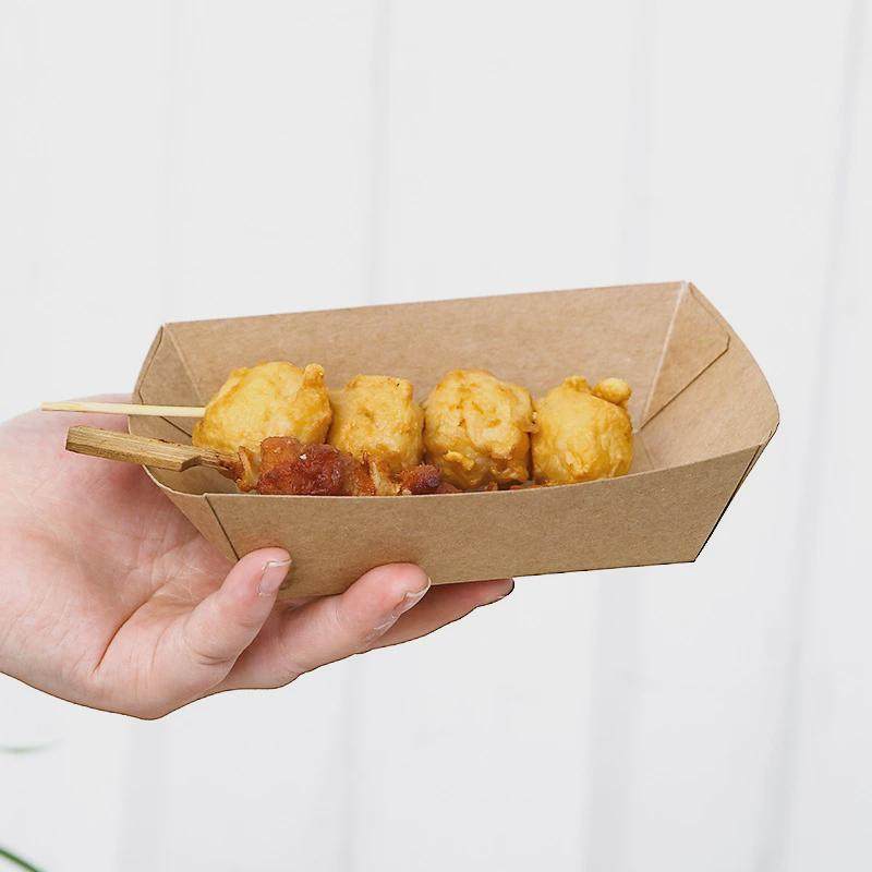 牛皮纸船盒一次性免折叠敞口油炸盒薯条炸鸡烤肠小吃好看纸盘包邮,包装,纸箱,淘宝优惠券,粉丝福利购,淘宝优惠卷