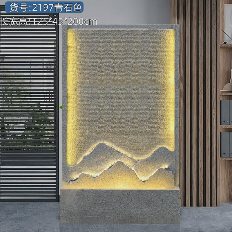 假山流水喷泉水幕墙流水墙鱼池摆件造景观循环水公司庭院水景屏风