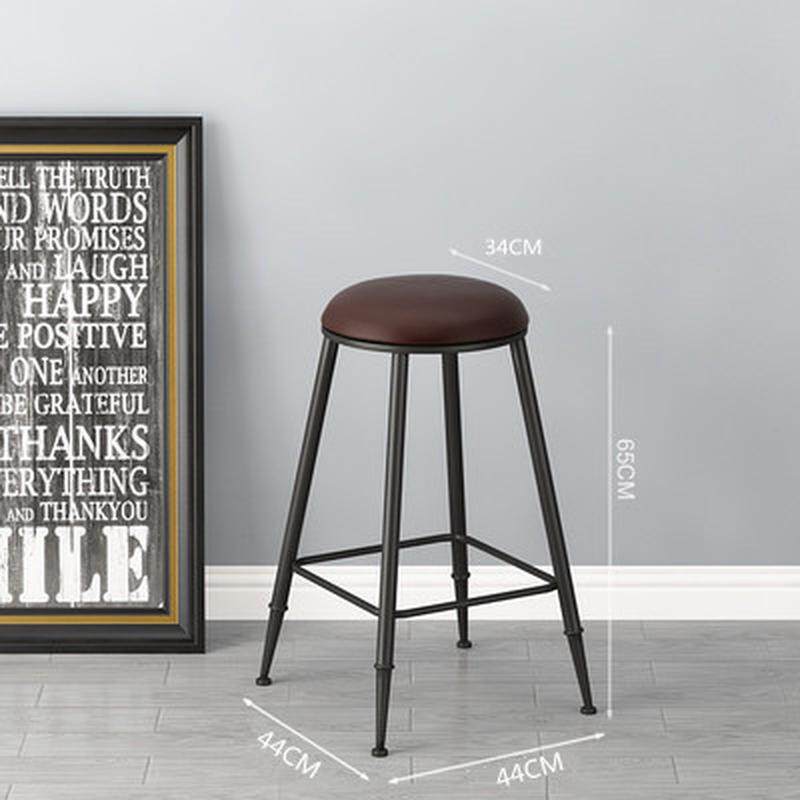 美式吧台椅现代简约酒吧高脚椅子靠背椅实木高脚复古铁艺吧台椅