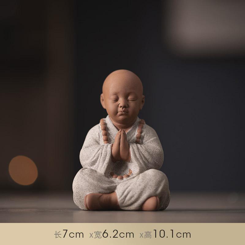 憨匠先生三不小中式茶桌紫砂茶宠摆件精品高端可养和尚茶室摆件