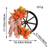 秋季 饰品家居门挂 感恩节花环2023晶辰南瓜车轮花环丰收节装