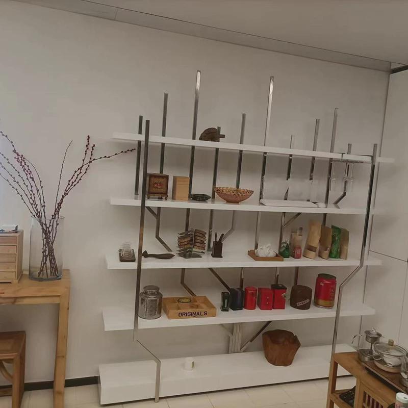 办公室饰品展示架烤漆展示柜展架定制不锈钢陈列架书架收纳置物架