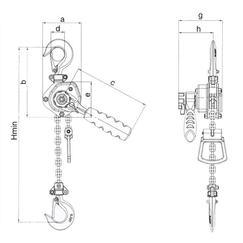 uszhiy智友lb-c750手扳葫芦0.75吨轻便型倒链750公斤3米拉紧器