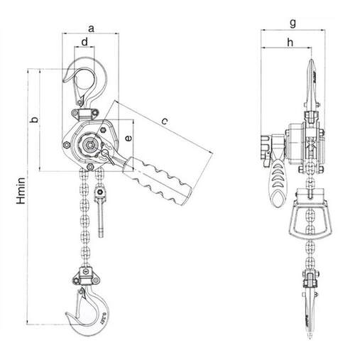uszhiy智友lb-c750手扳链0.75吨轻便型倒葫芦750公斤3米拉紧器