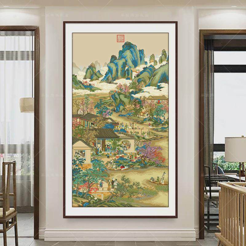 9zrt雍正十二月自十字绣2024新款线绣客厅大气国画名画手工全系列