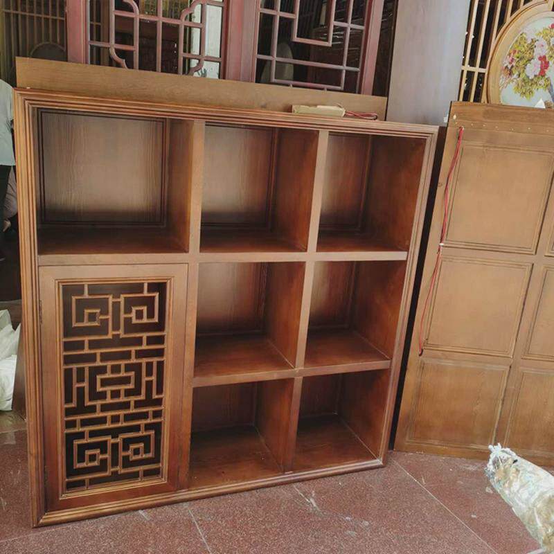 收纳柜靠墙电视边柜餐厅酒柜新中式门厅柜小型家用书柜高柜茶水柜