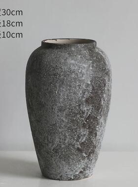 斑驳陶瓷侘寂风小花瓶摆件客厅水养复古粗陶陶罐干花插花花瓶