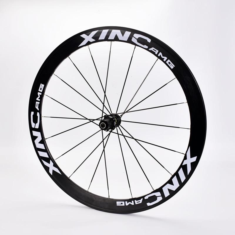 120响700C40/50MM框高直拉破风扁辐条6爪V/C圈刹碟刹公路轮组