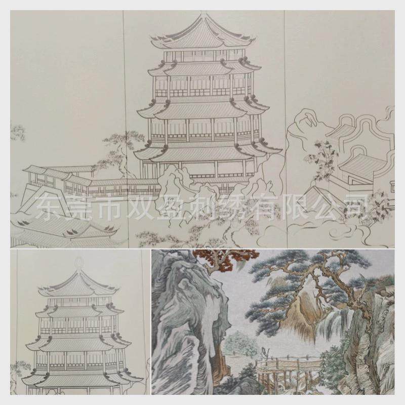 立体绳绣珠绣皮革刺绣壁画硬包集成国潮精雕背景墙山水护墙板,家装主材,背景墙软包,淘宝优惠券,粉丝福利购,淘宝优惠卷