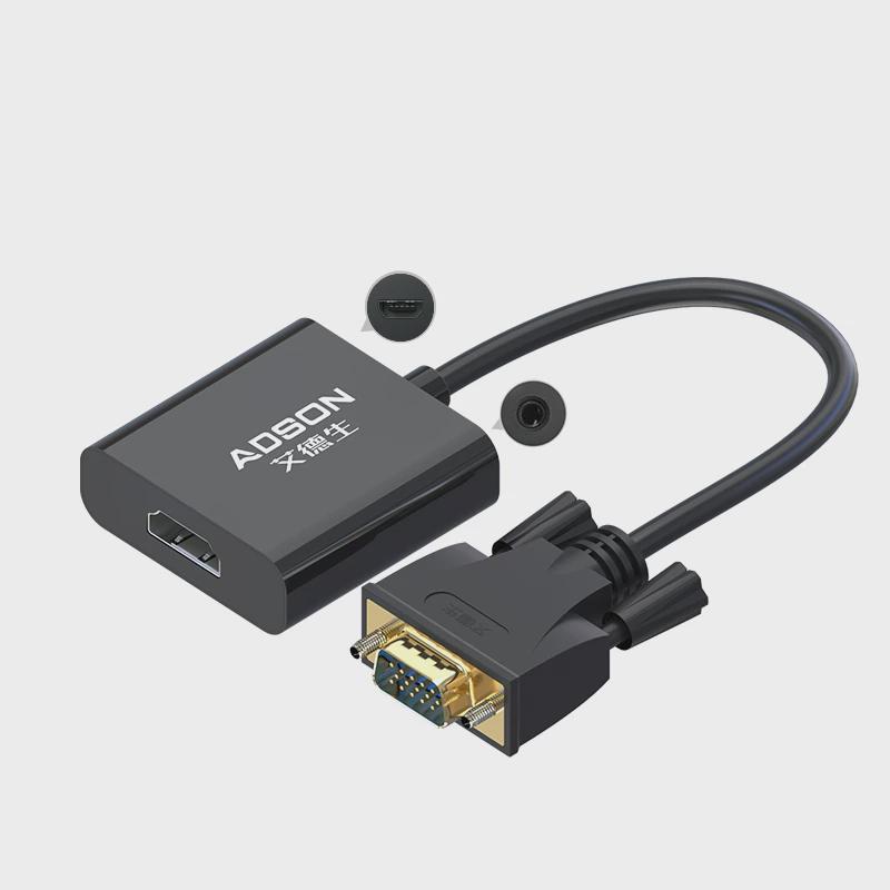 vga转hdmi转换器带音频vga公头转hdmi母头电脑连电视转换器vja线