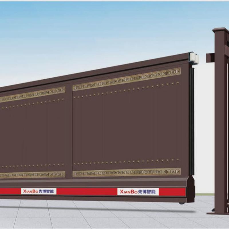 工厂直线伸缩门学校分段遥控悬浮大门铝合金电动段滑门智能平移门