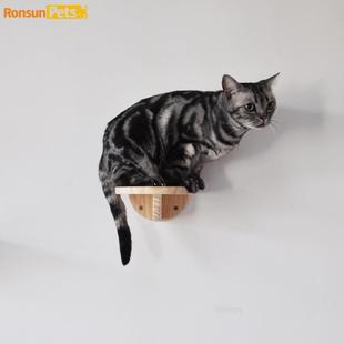 猫爬架墙壁式圆形猫跳台实木挂墙上猫跳台猫架台阶壁挂猫咪猫爬架