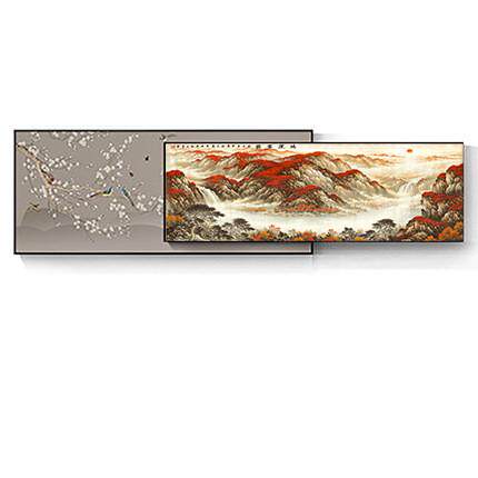 新中式客厅装饰画办公室挂画山水画沙发背景墙壁画叠加大气风景画