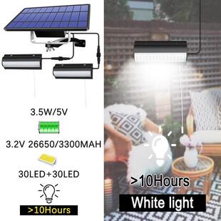 太阳能户外庭院灯感应灯室内家用室外led一拖二照明新款拉绳壁灯