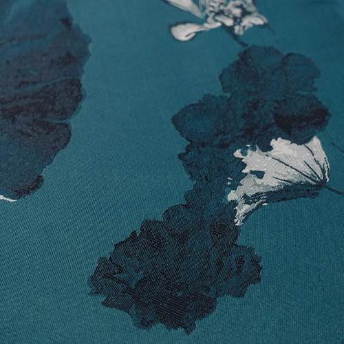 新中式水墨荷花高精密提花红木家具酒店床上用品面料沙发坐垫抱枕