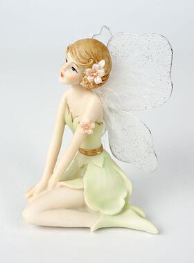 草籽春天少女粉色花仙子精灵天使娃娃工艺品摆件汽车装饰树脂家居