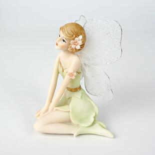草籽春天少女粉色花仙子精灵天使娃娃工艺品摆件汽车装饰树脂家居