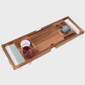 浴缸架轻奢多功能防滑浴缸置物架伸缩木桶浴室卫生间泡澡置物板