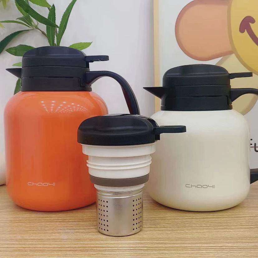 超亿焖茶壶316不锈钢保温壶热水瓶家用商用泡茶壶保温水壶时尚款