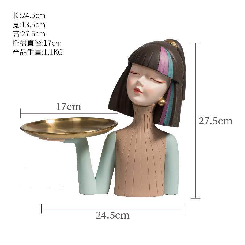 留象美妆女孩钥匙桌面收纳托盘房间装饰品摆件电视酒柜卧室室内
