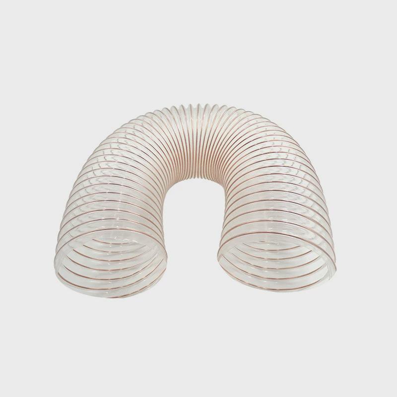 2.0mmpu聚氨酯伸缩透明pu吸尘管工业木工木屑风管管镀铜钢丝软管