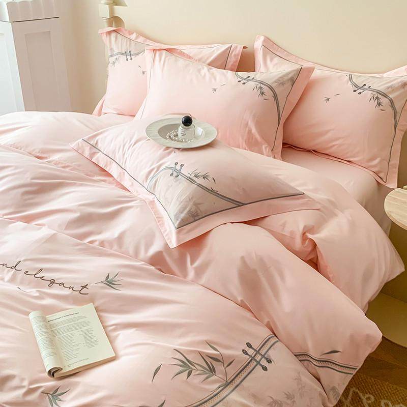 新中式全棉婚庆四件套刺绣国风国潮纯棉立体花结婚喜被套床上用品,床上用品,婚庆床品套件,淘宝优惠券,粉丝福利购,淘宝优惠卷