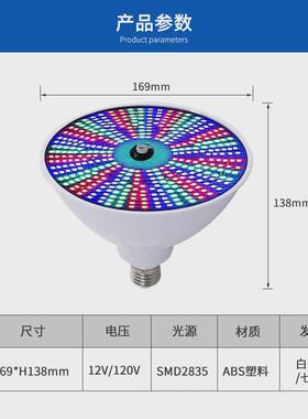 照明直销120v加强信号par38水下工厂e27替换光源rgb游泳池灯
