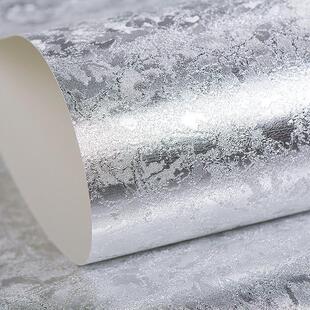 金色银色小云朵纯色金箔墙纸 KTV酒吧迪吧酒店天花板反光银箔壁纸