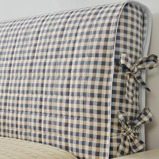 46n木床夹棉加厚简约头罩欧式 软包床头套布艺皮床防尘保护套