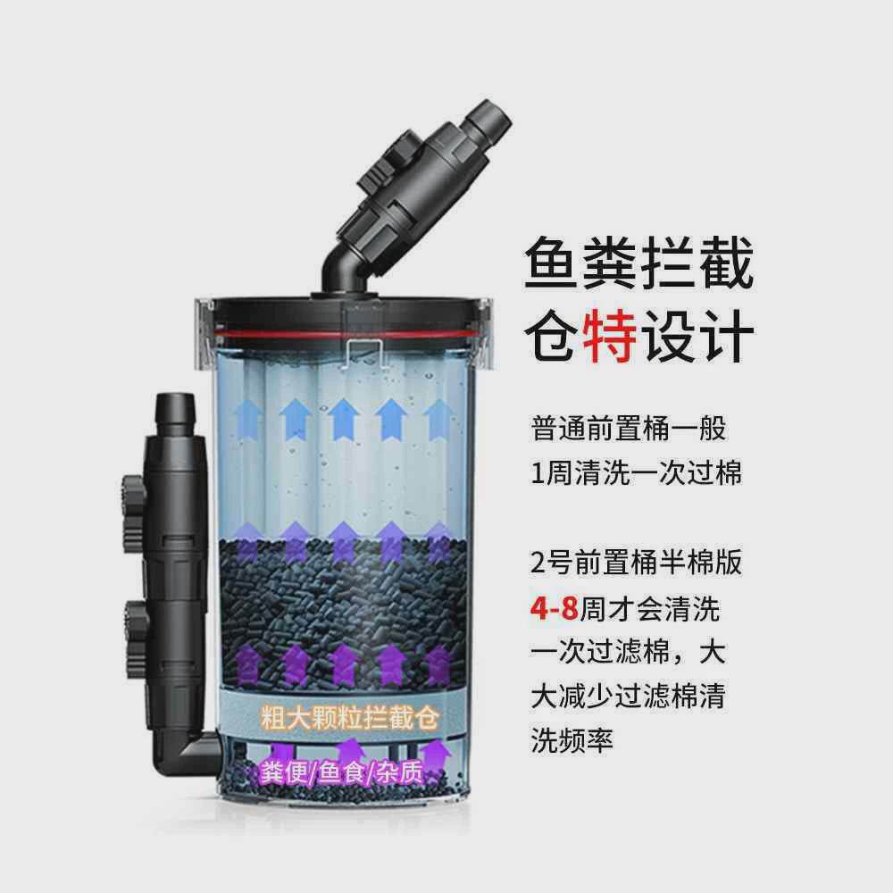 尼特利鱼缸过滤桶外置2号前置过滤桶无动力大容量鱼缸过滤器滤筒