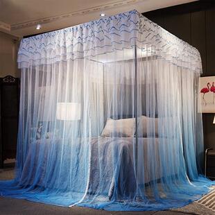 家纺晶美艾宫廷落地蚊帐加密印花帐纱25加粗不锈钢支架批发网供