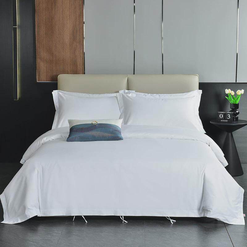 亚-朵同款五星级宾馆60s全棉白色贡缎四件套民宿酒店布草床品套件