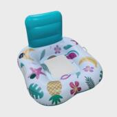 现货水上座椅充气发光游泳圈座圈网纱浮床泳池夜间发光泳圈