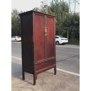 老榆木衣柜老旧物件新中式旧木柜子老衣橱旧边柜民国老储物柜怀旧