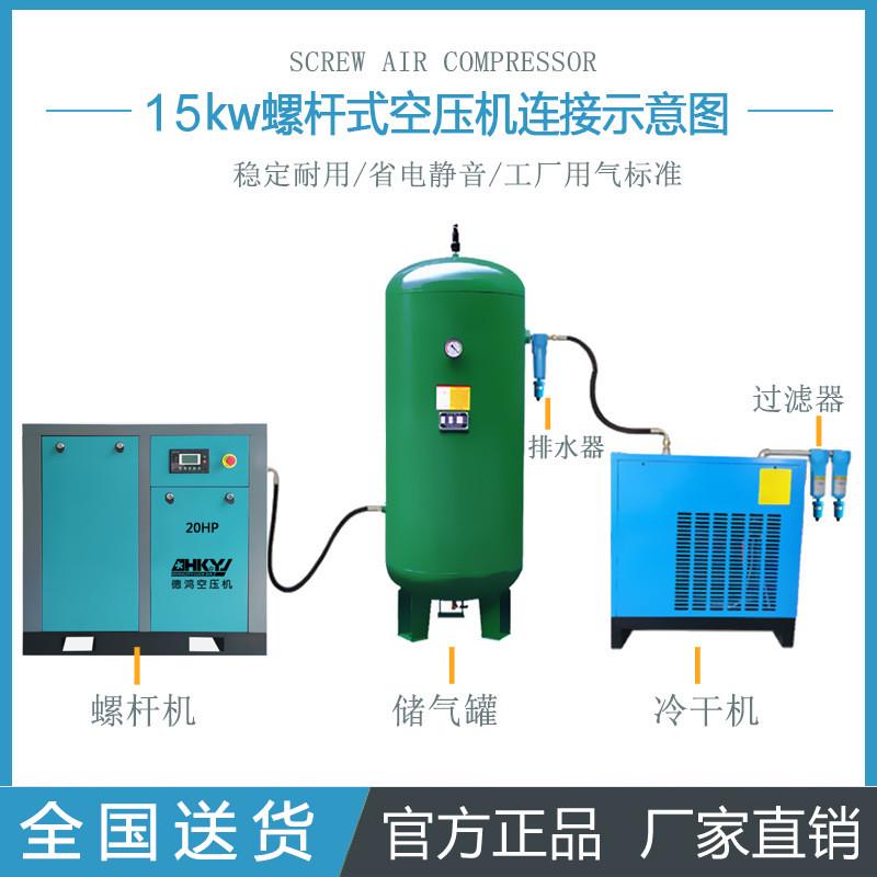 15kw工厂空压机小型静音永磁变频空气压缩机螺杆式直销2立方8kg