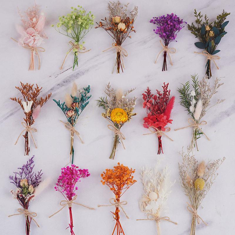 迷你花束天然干花装饰礼品盒喜糖伴手礼配件小永生花婚礼胸花