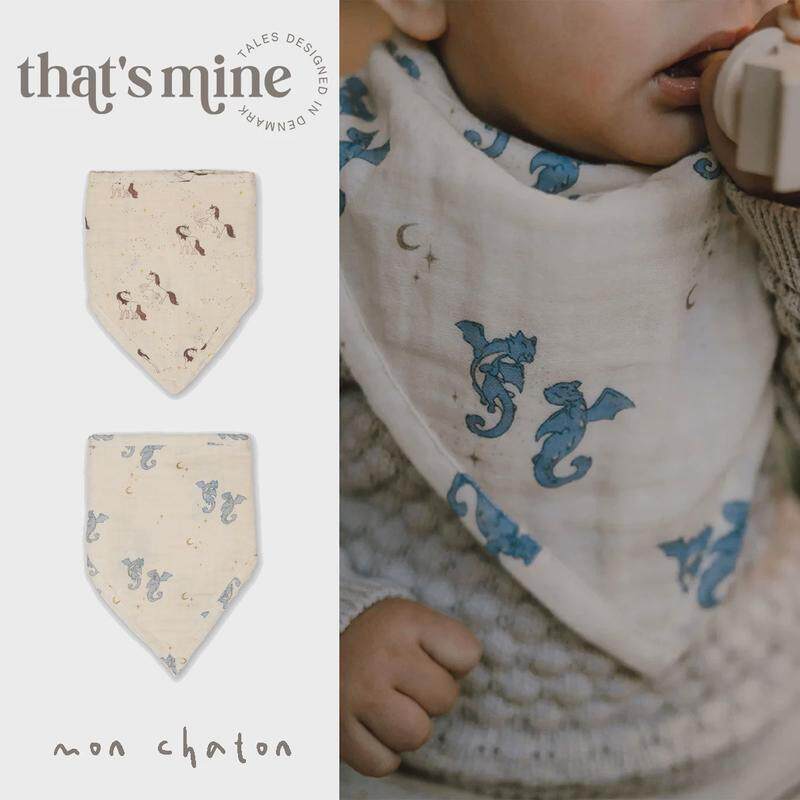 现货▲that's mine 丹麦 婴儿有机棉透气纱布三角小围嘴口水巾