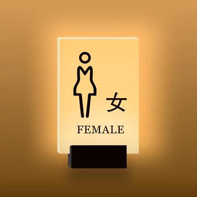 卫生间发光提示牌高档洗手间标志创意wc指示灯男女厕所充电门牌