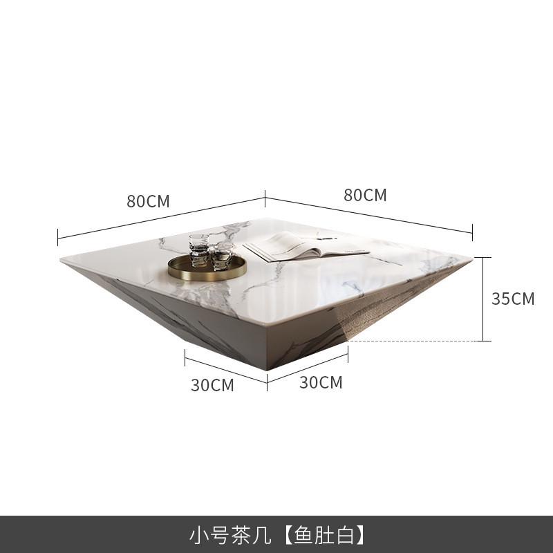新款意大小极简天然大理石茶几设计师创意简约式户型客厅正方形几