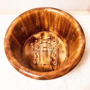 47n高木足浴桶洗脚木盆碳化26cm洗脚木桶桑拿房足疗泡脚木桶批