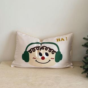 ins卡通风可爱长绒棉枕套单只48cmx74cm可单件洗全棉枕头套机床品