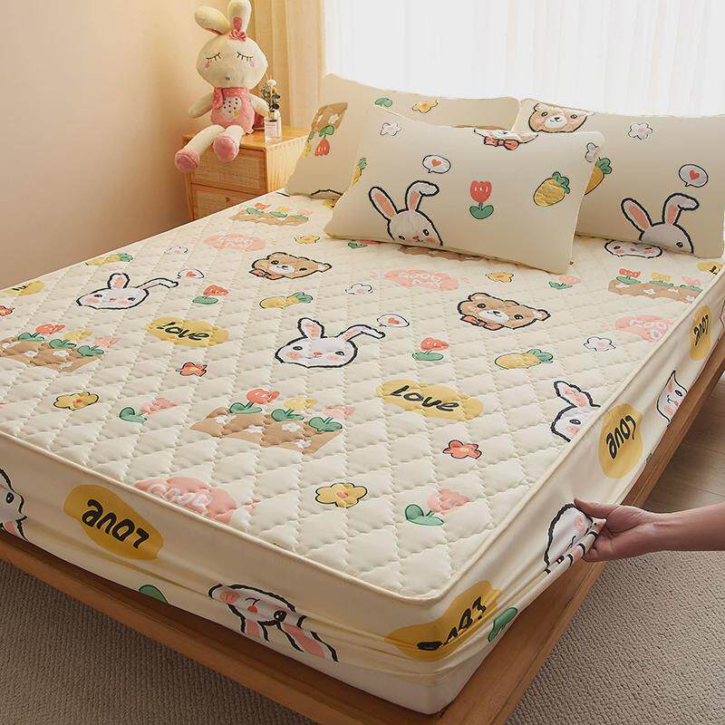 OJ8F防水床笠隔尿床罩2024新款夹棉床垫保护套防尘床单儿童隔尿垫